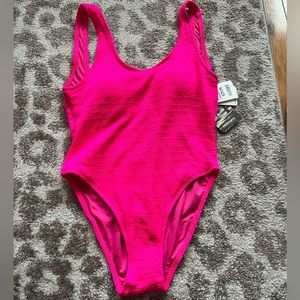 Hot Pink One Piece Bathing Suit NWT